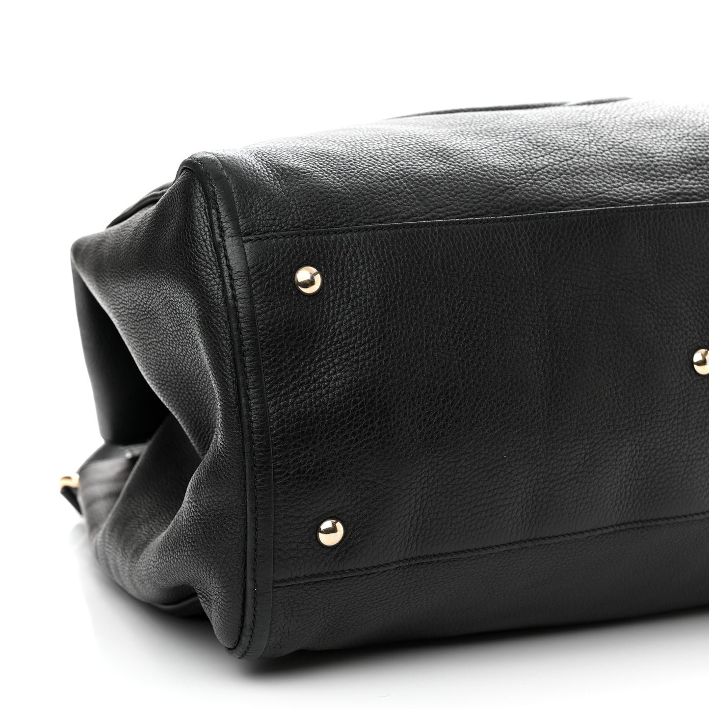 Pebbled Calfskin Large Soho Shoulder Bag Black