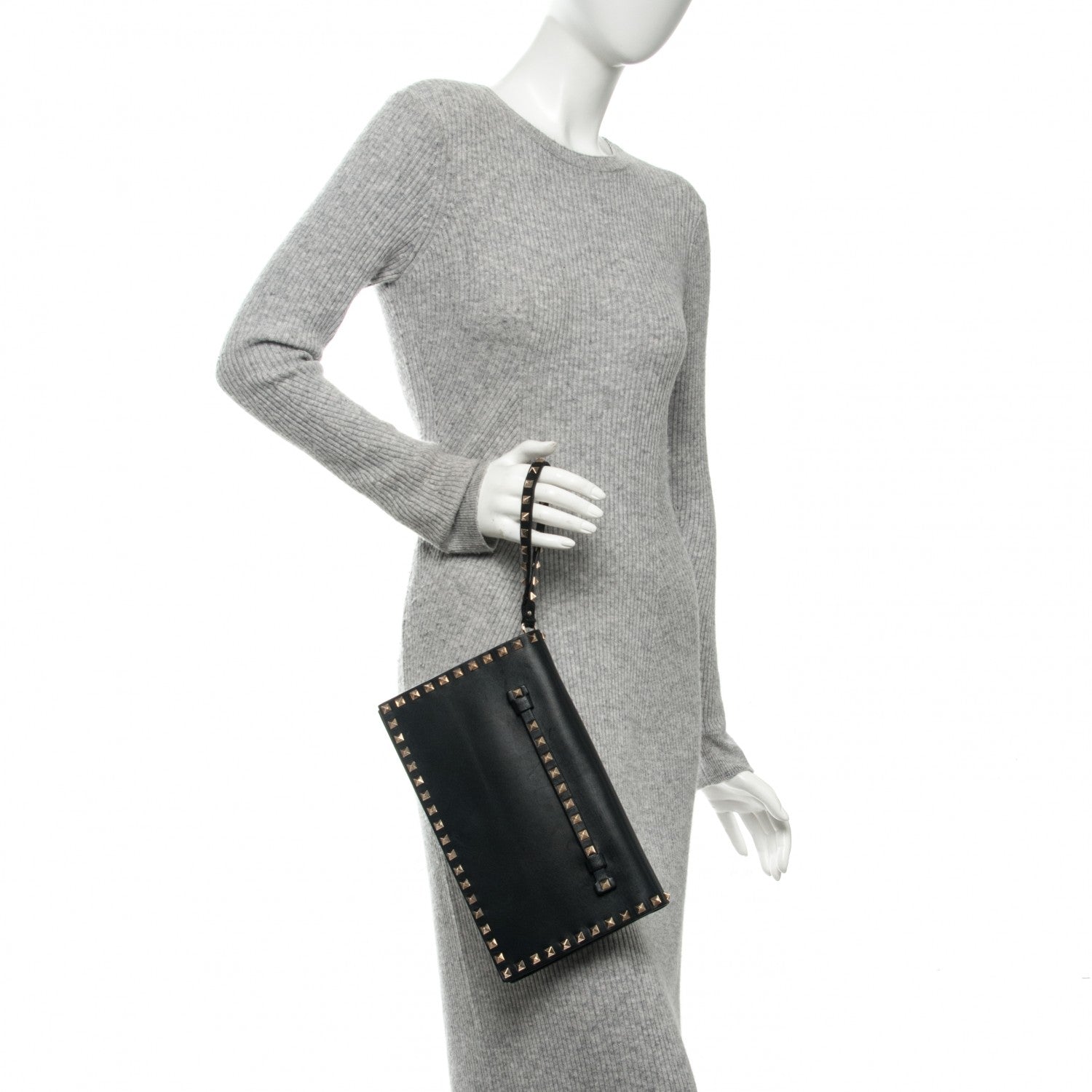 Valentino Garavani Nappa Rockstud Wristlet Clutch Black 2 of 6