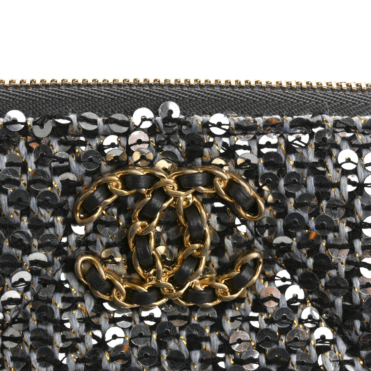 Chanel Sequins Medium 19 Pouch Silver 8 of 8