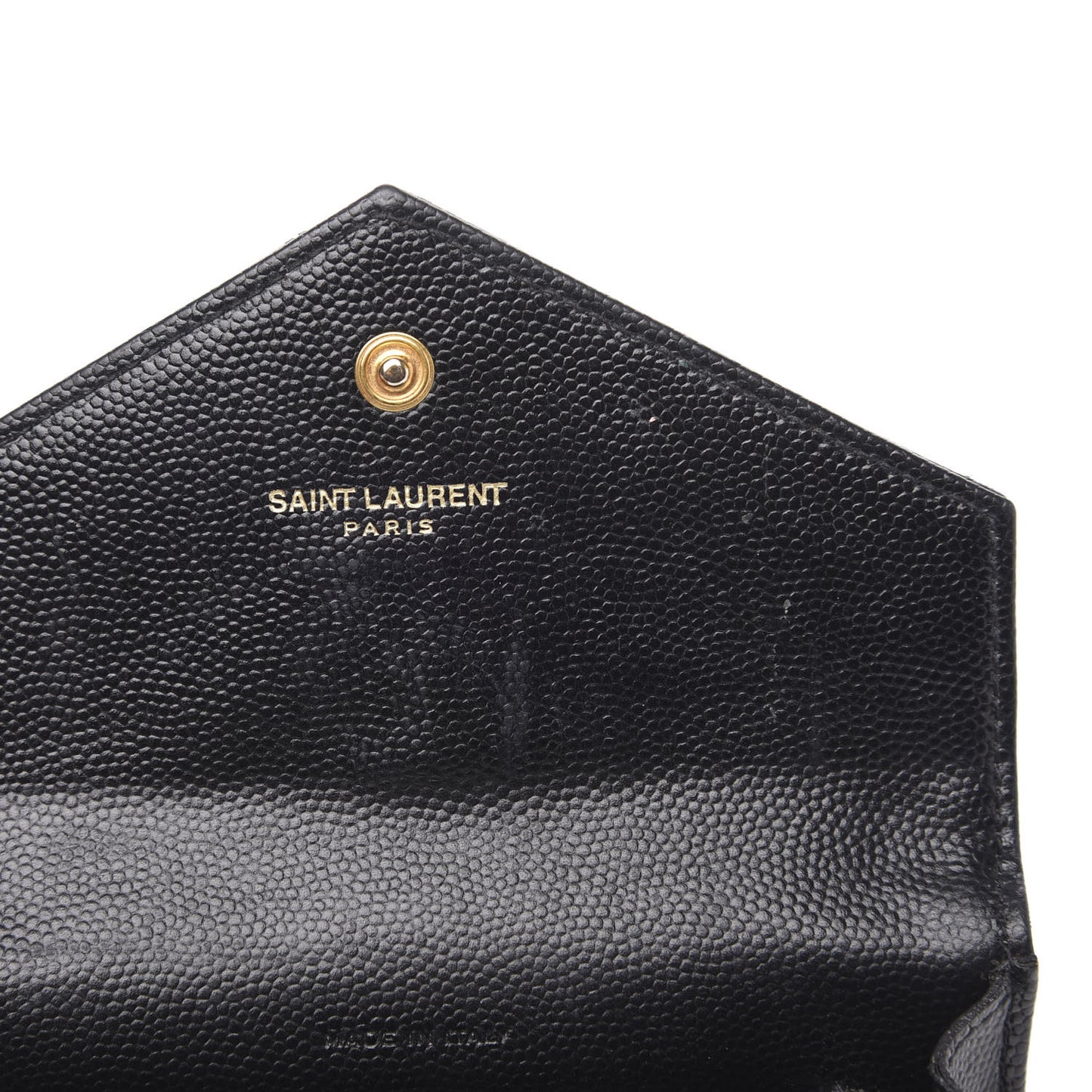 Grain De Poudre Matelasse Chevron Small Monogram Envelope Wallet Black