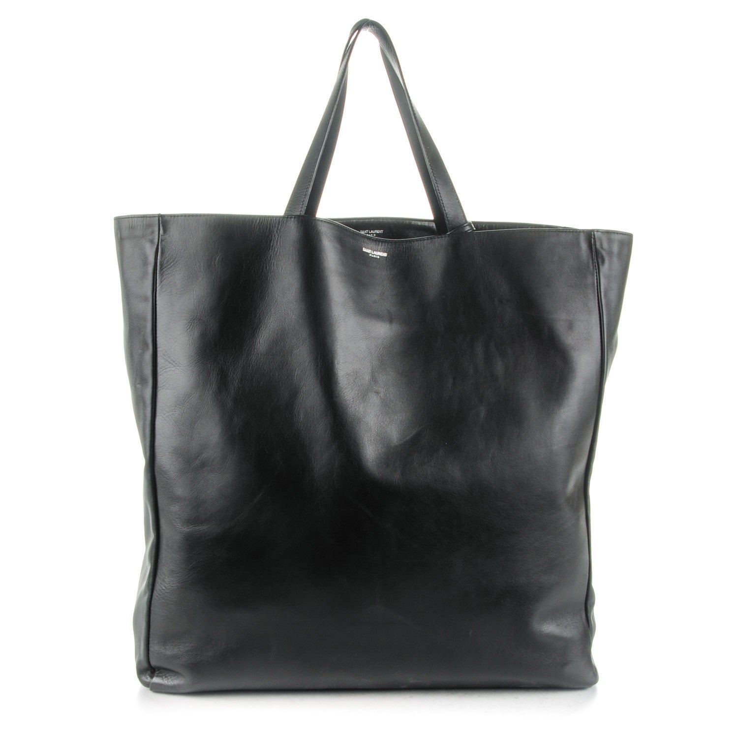 Saint Laurent Calfskin Suede Reversible Shopping Tote Black 1 of 10