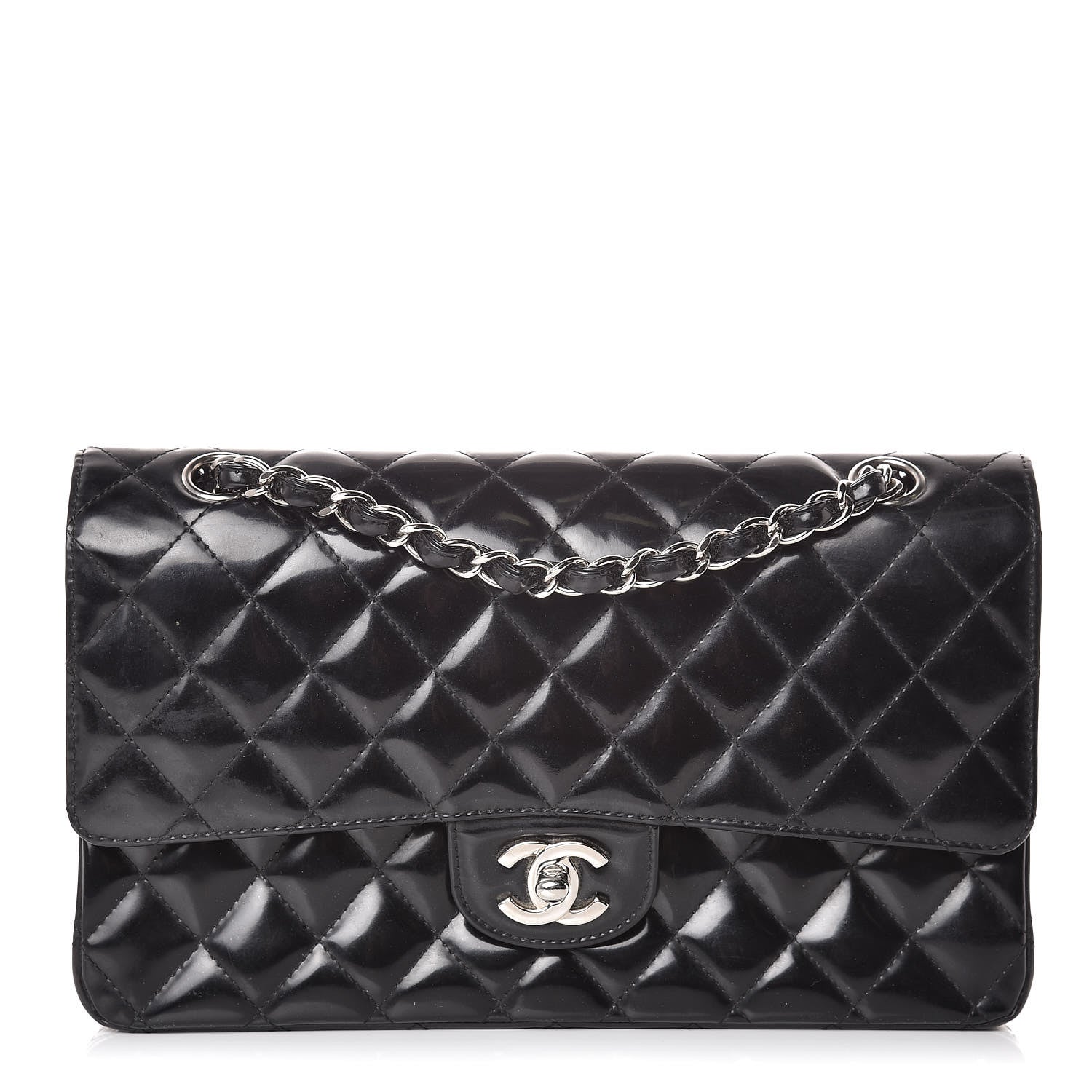 Chanel Patent Quilted Medium Double Flap Black 1 of 15
