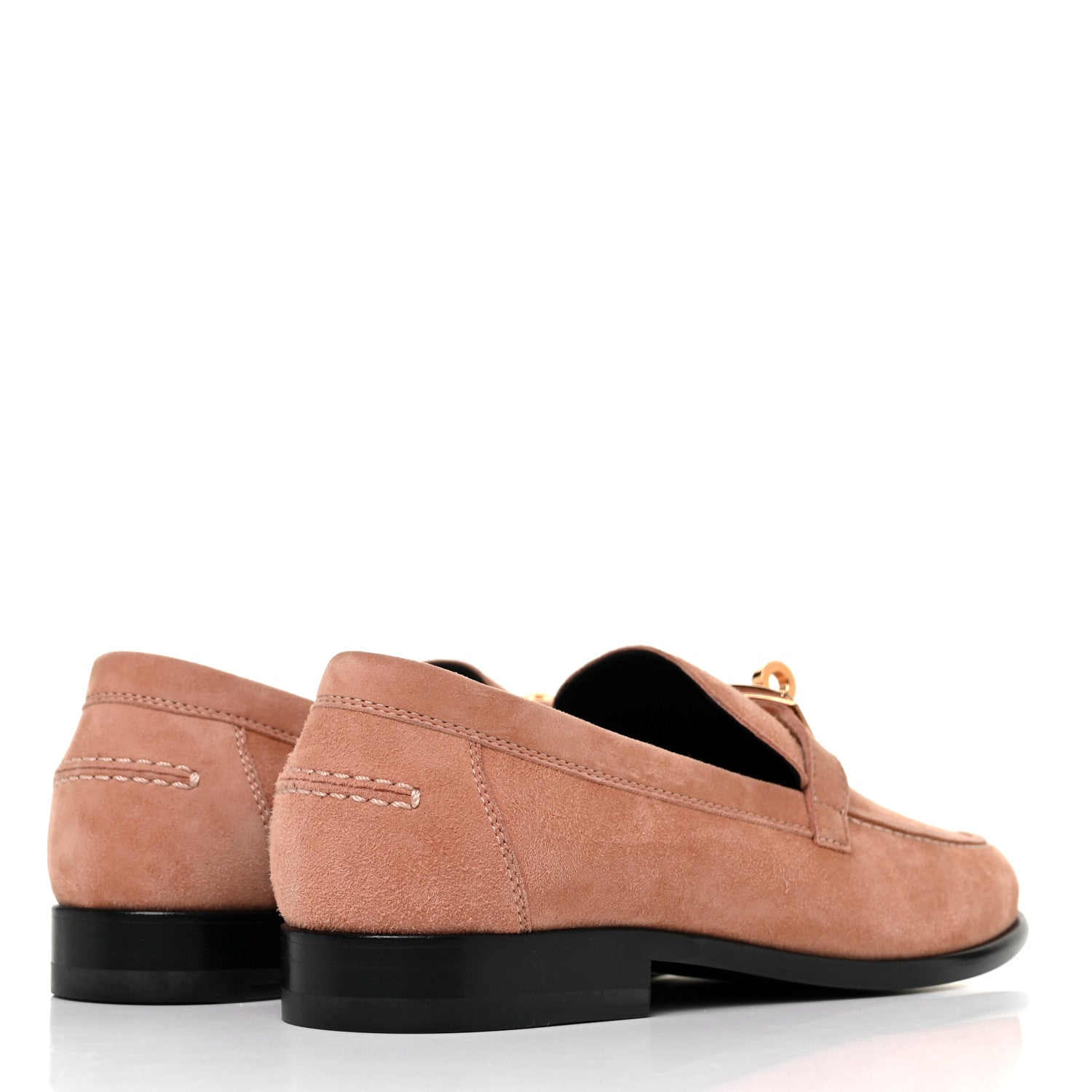 Hermes Suede Goatskin Womens Destin Loafers 36 Rose Aube 4 of 9