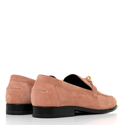 Hermes Suede Goatskin Womens Destin Loafers 36 Rose Aube 4 of 9
