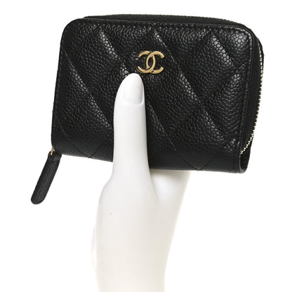 Chanel Caviar Quilted Zip Coin Purse Black 2 of 8