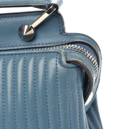 Fendi Shiny Nappa Trapuntata Small DotCom Click Top Handle Chain Satchel Blue 10 of 14