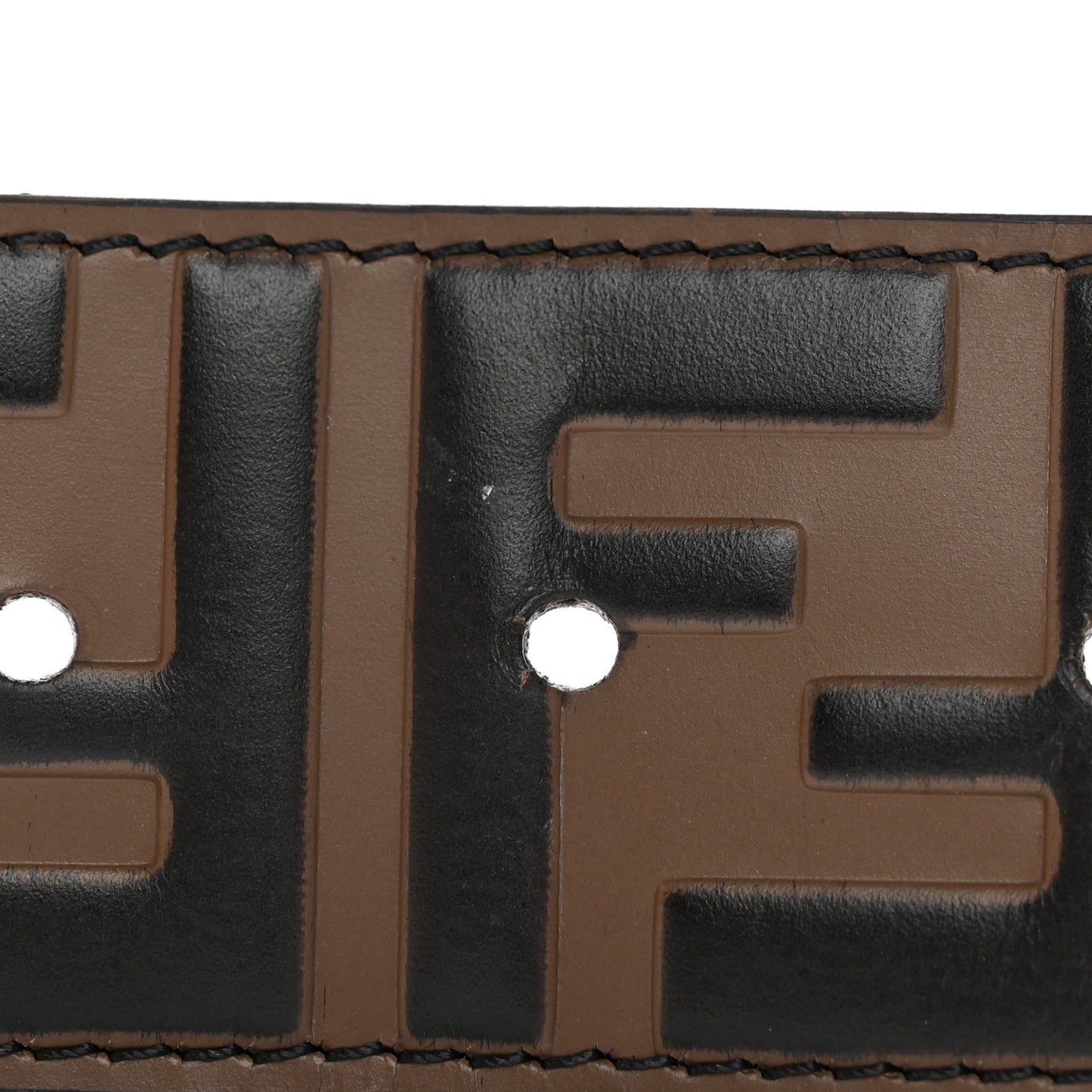 Vitello F is Fendi Bi-Color FF 1974 Embossed Belt 95 38 Maya Black