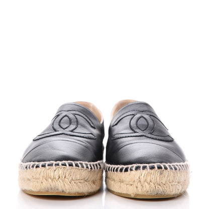 Chanel Lambskin CC Espadrilles 39 Black 2 of 14