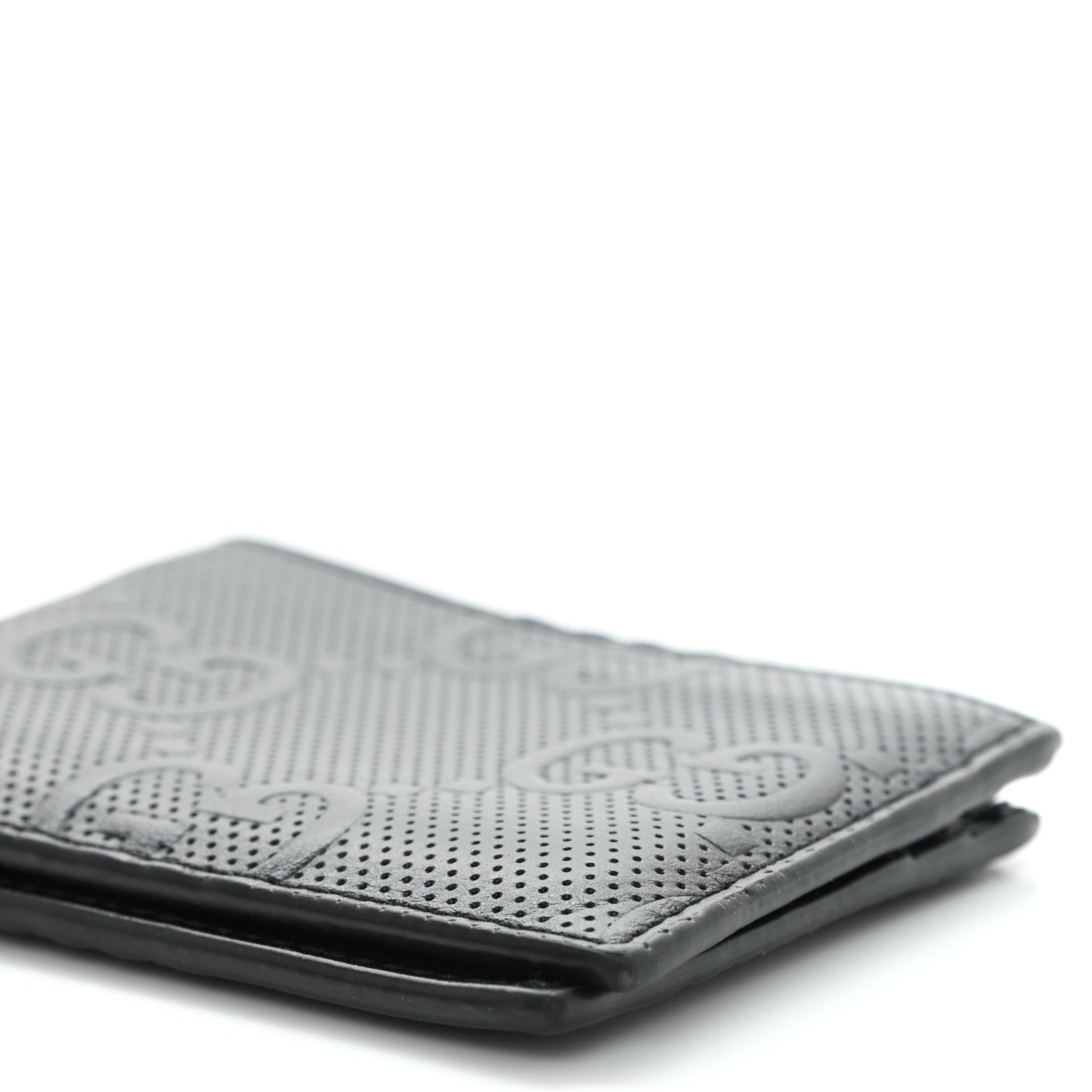 Gucci Calfskin GG Tennis Embossed Bi-Fold Wallet Black 8 of 9