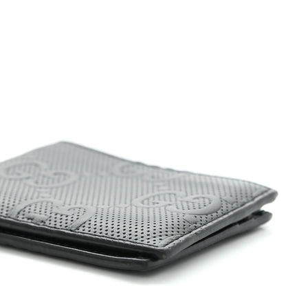 Gucci Calfskin GG Tennis Embossed Bi-Fold Wallet Black 8 of 9