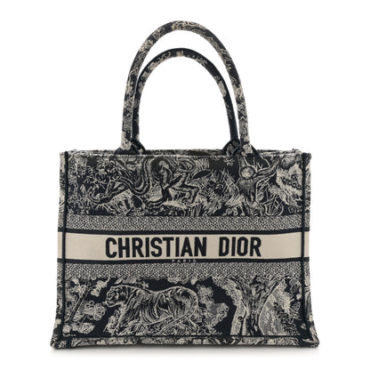 Christian Dior Canvas Embroidered Medium Toile De Jouy Reverse Book Tote Blue 1 of 12