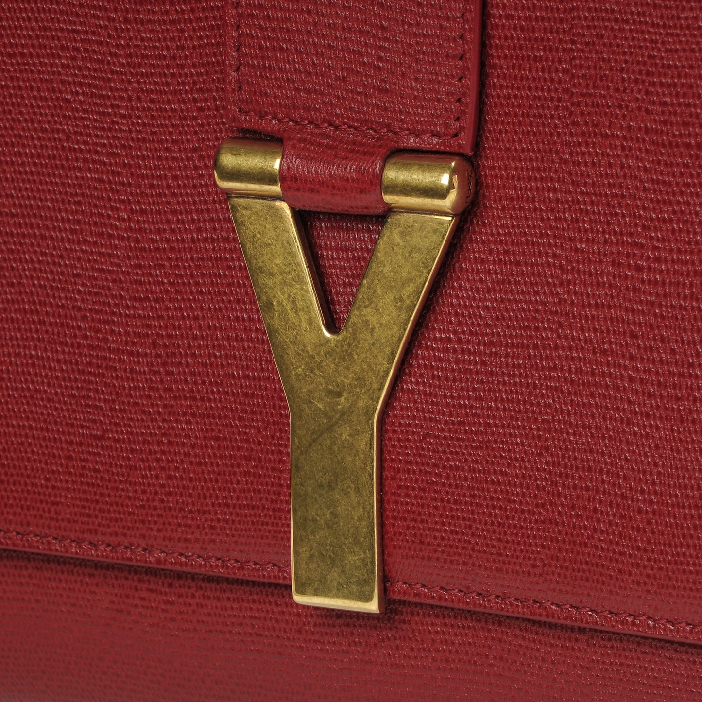 Calfskin Classic Y Ligne Clutch Red
