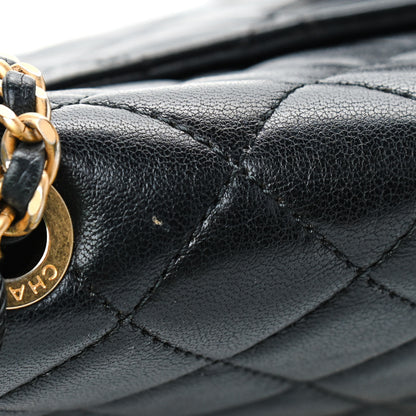 Chanel Lambskin Quilted Camellia Flower Flap Black 12 of 14