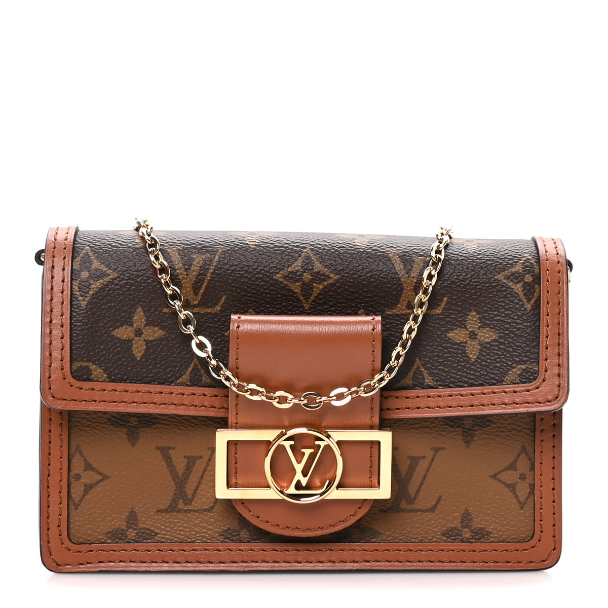 Louis Vuitton Reverse Monogram Dauphine Chain Wallet 1 of 10