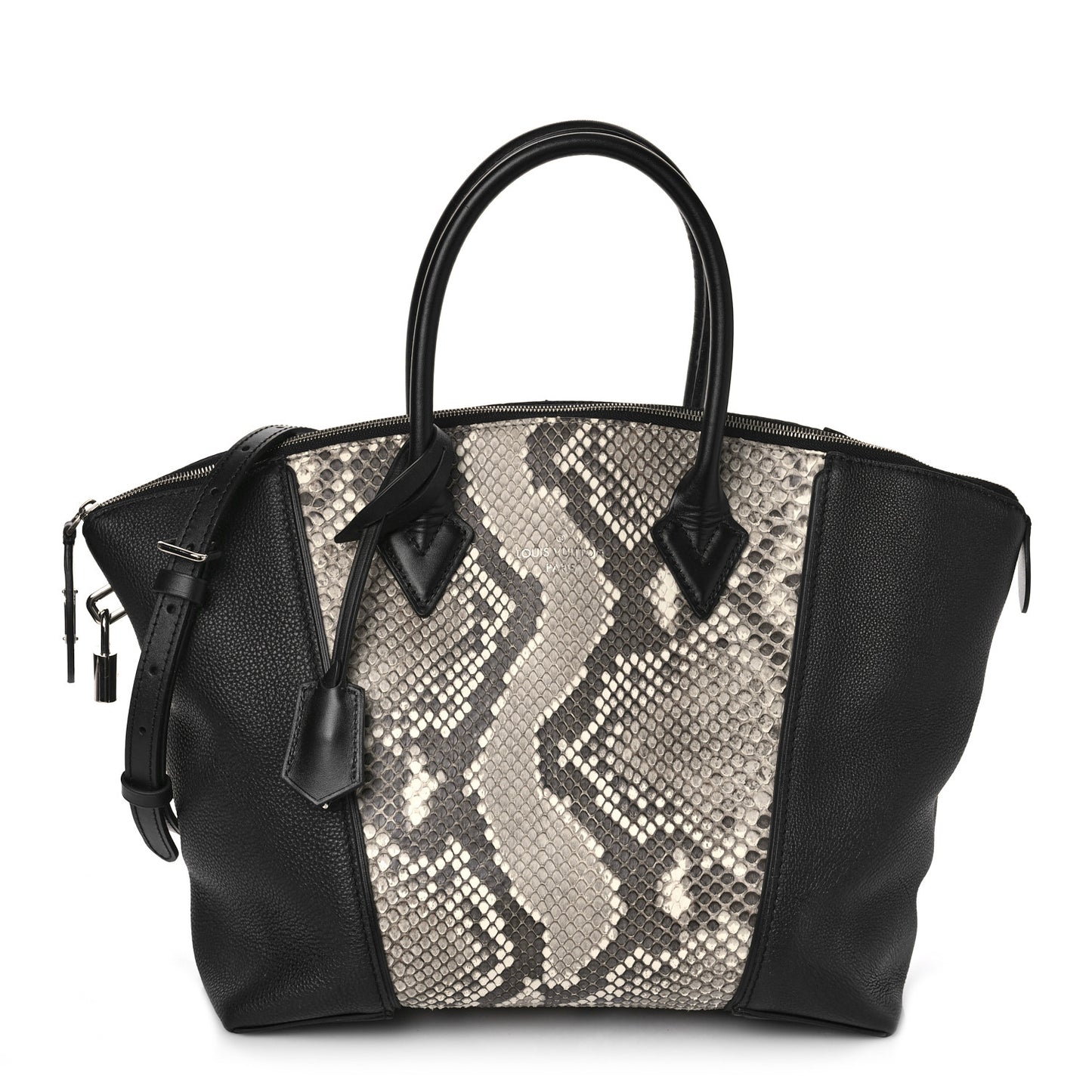 Snakeskin Taurillon Soft Lockit PM Black