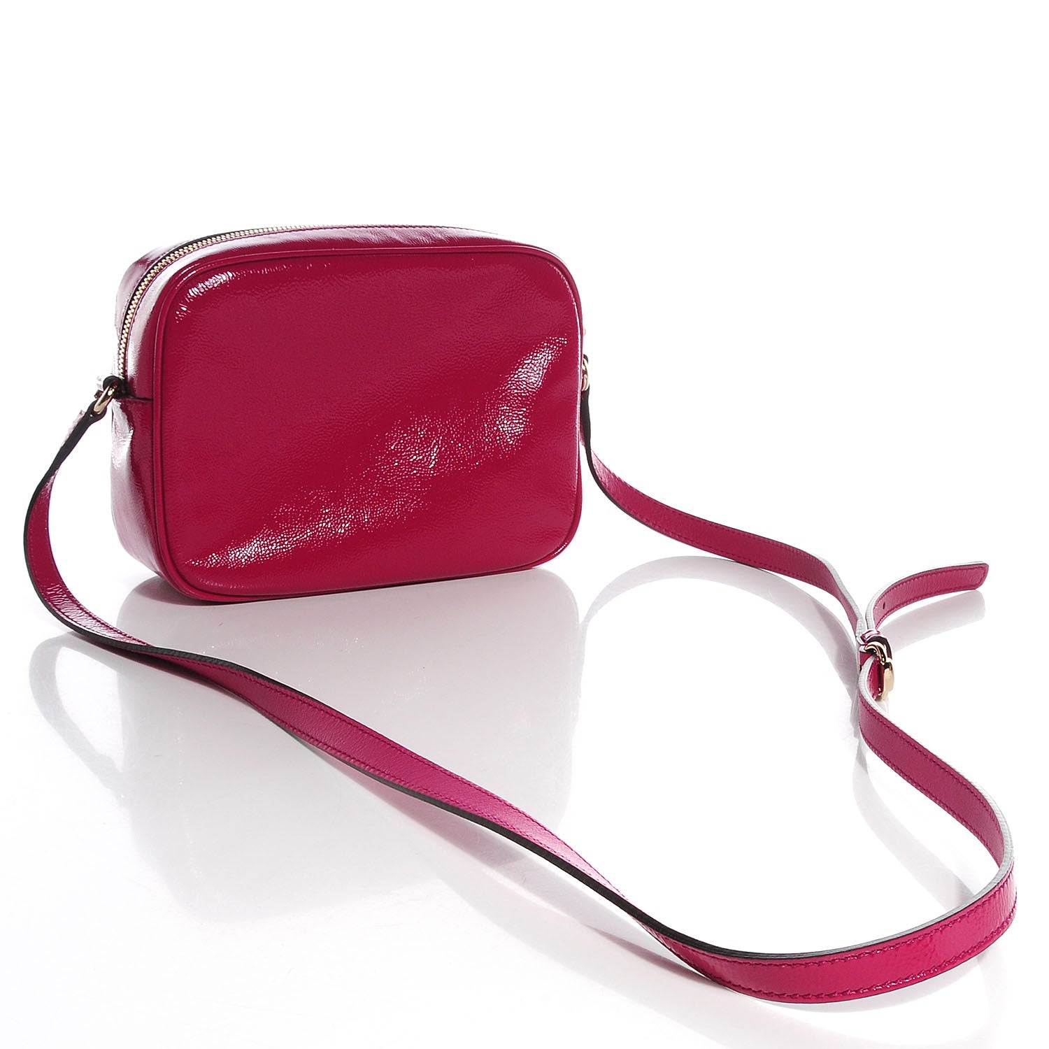 Gucci Soft Patent Small Soho Disco Bag Bright Bougainvillea 3 of 9