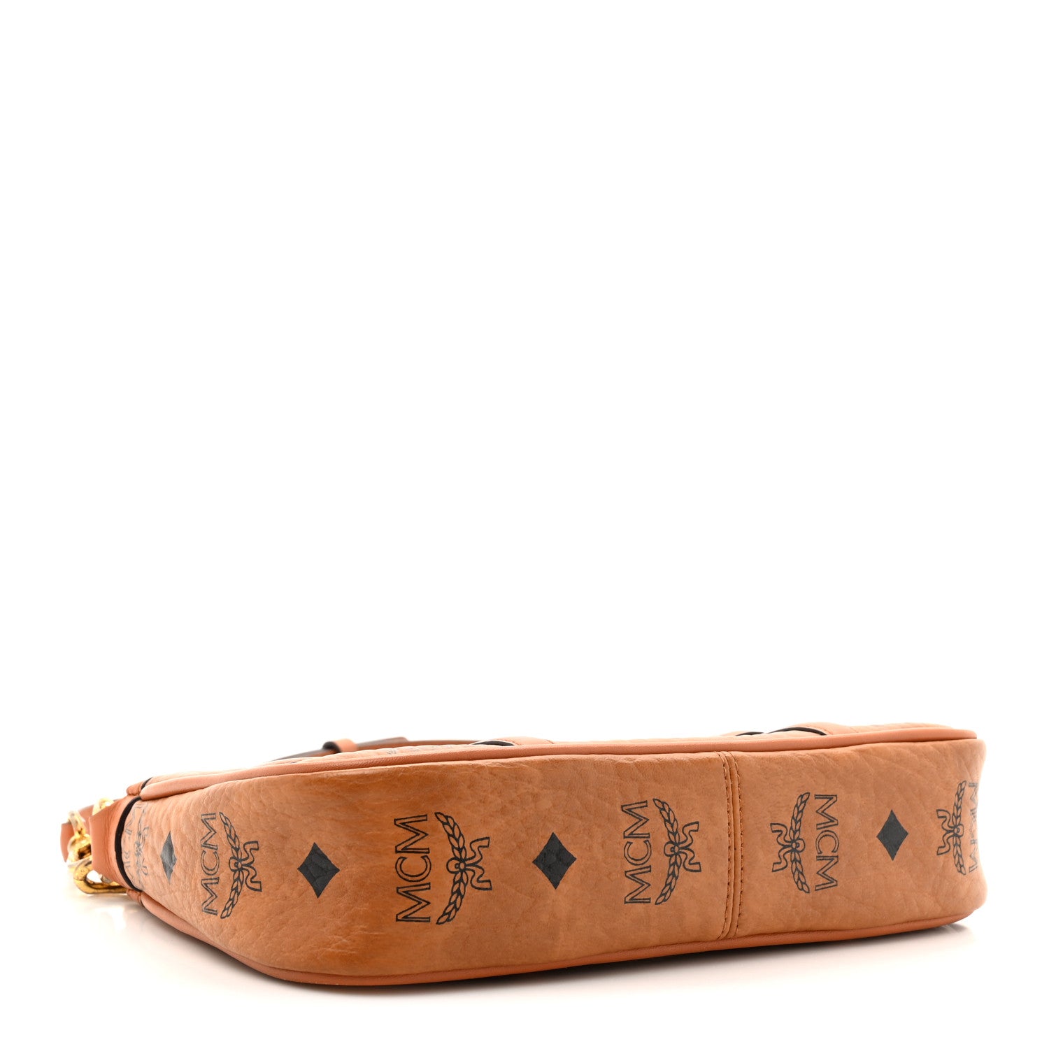 MCM Visetos Nappa Mini Delmy Chain Shoulder Bag Cognac 1745616