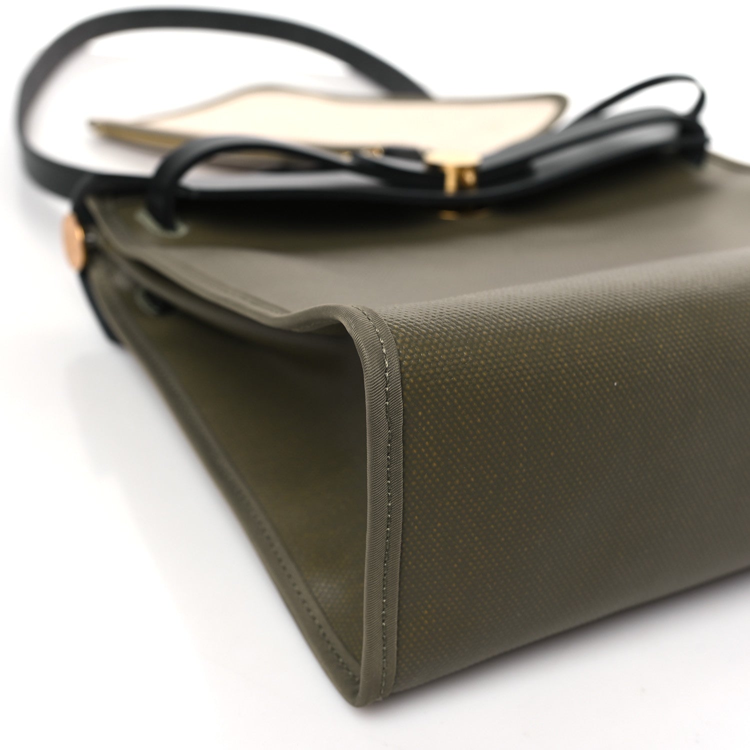 Hermes Toile H Berline Vache Hunter Herbag Zip PM 31 Kaki Black 10 of 11