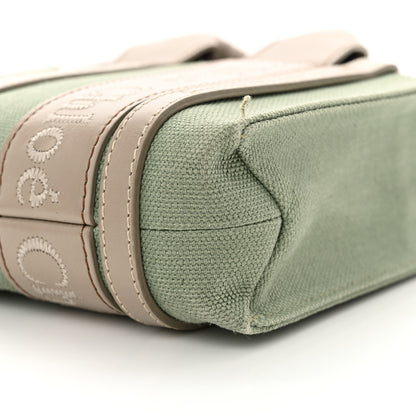 Chloe Cotton Calfskin Mini Woody Ribbon Tote Faded Green 10 of 14