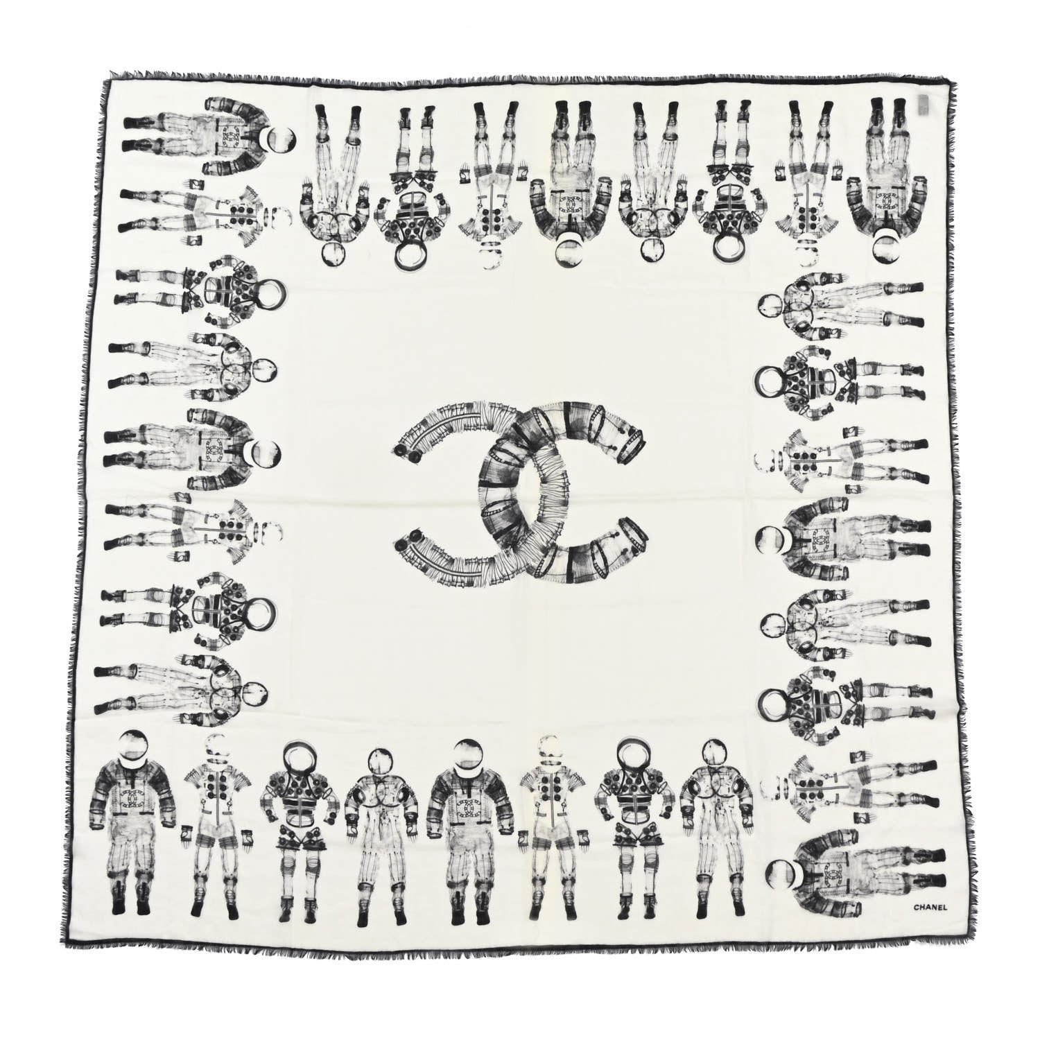 Chanel Cashmere CC Astronaut Scarf Beige 1 of 7