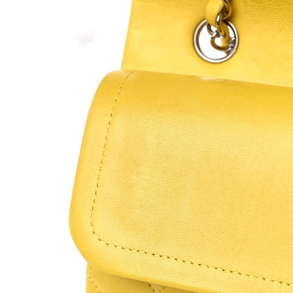 Chanel Lambskin Quilted Medium Double Flap Yellow 13 of 16
