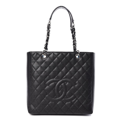 Chanel Caviar Quilted Petit Shopping Tote PST Black 1 of 10