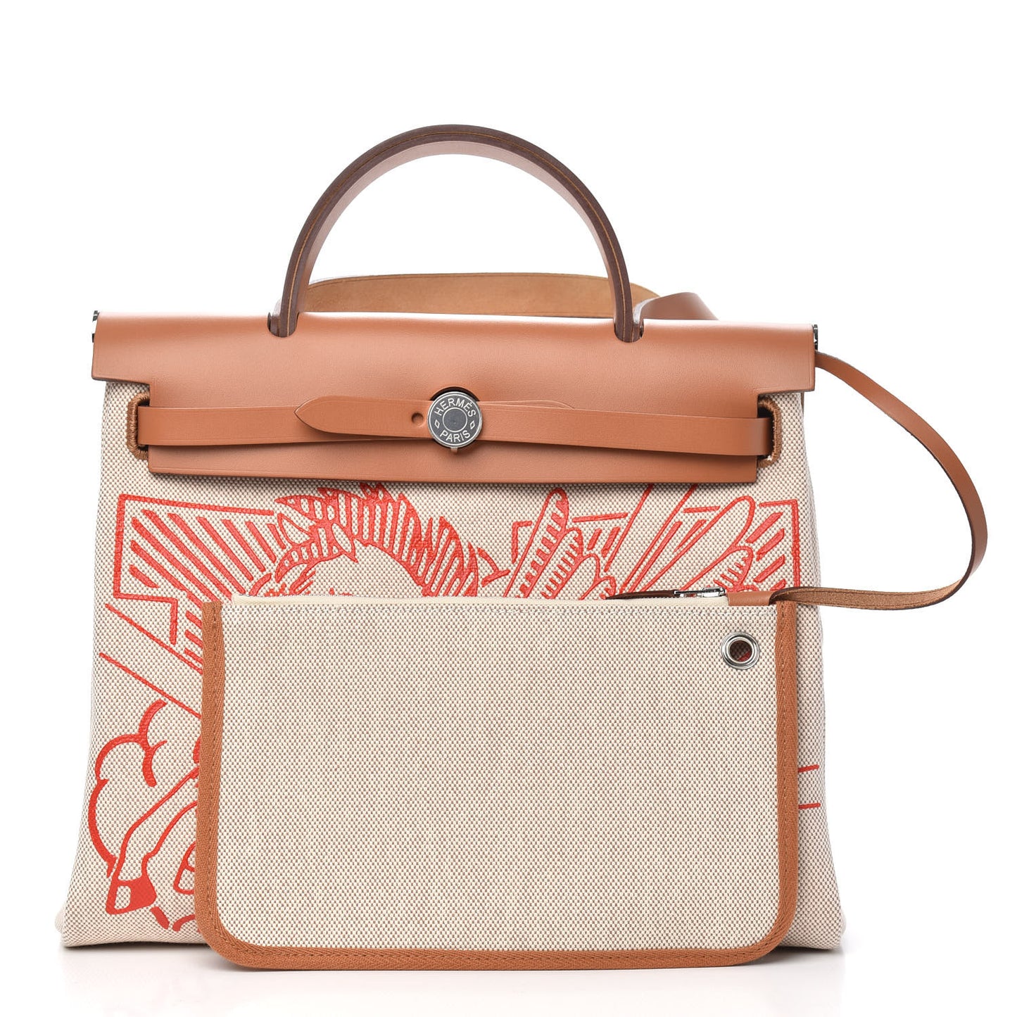 Vache Hunter Toile Pegase Pop Herbag Zip Retourne 31 PM Capucine Ecru