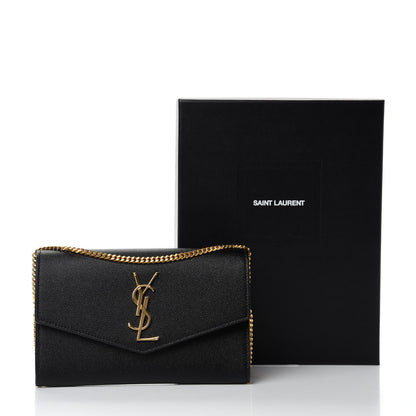 Saint Laurent Grain De Poudre Uptown Chain Wallet Black 11 of 11