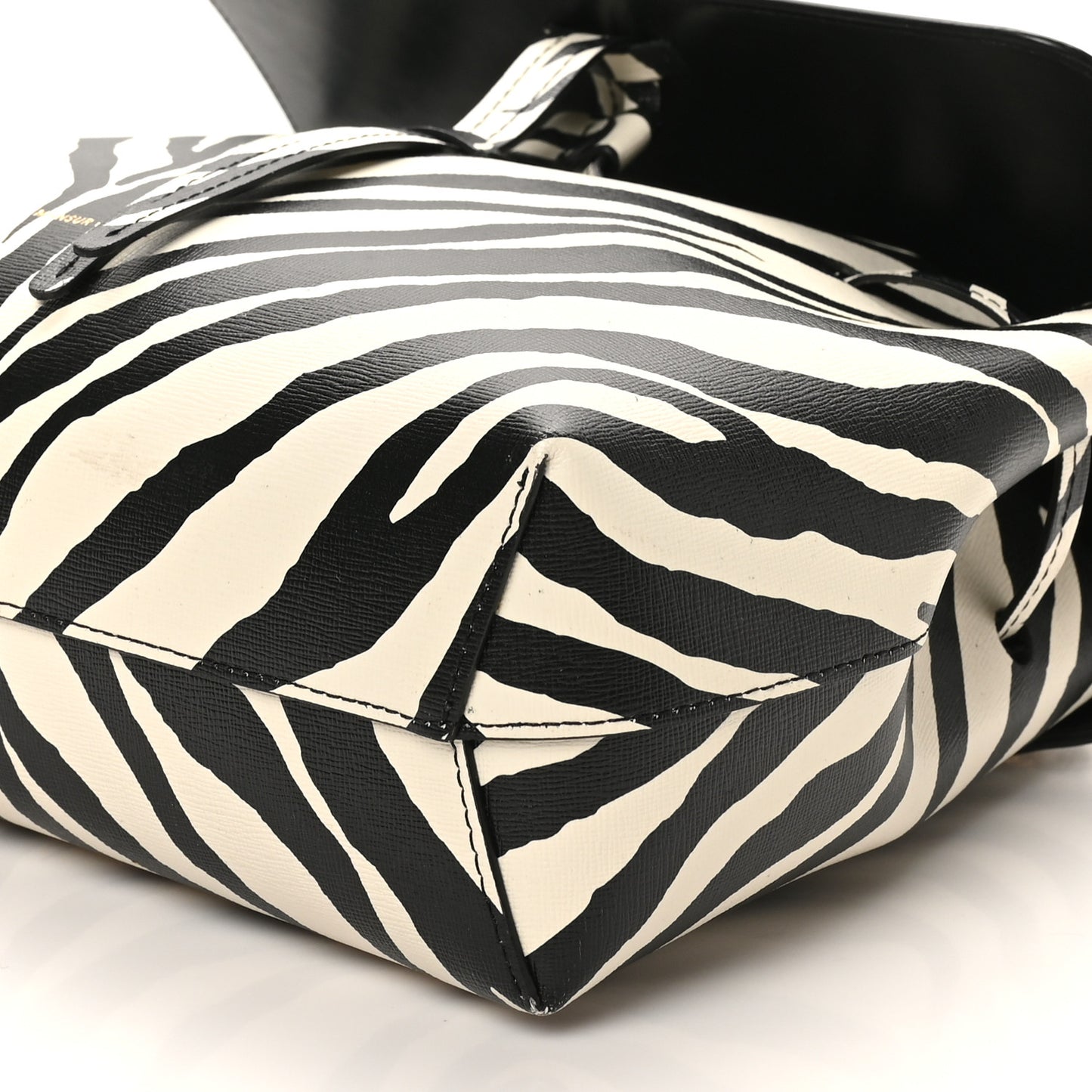 Saffiano Zebra Print Mini Lady Bag Black White