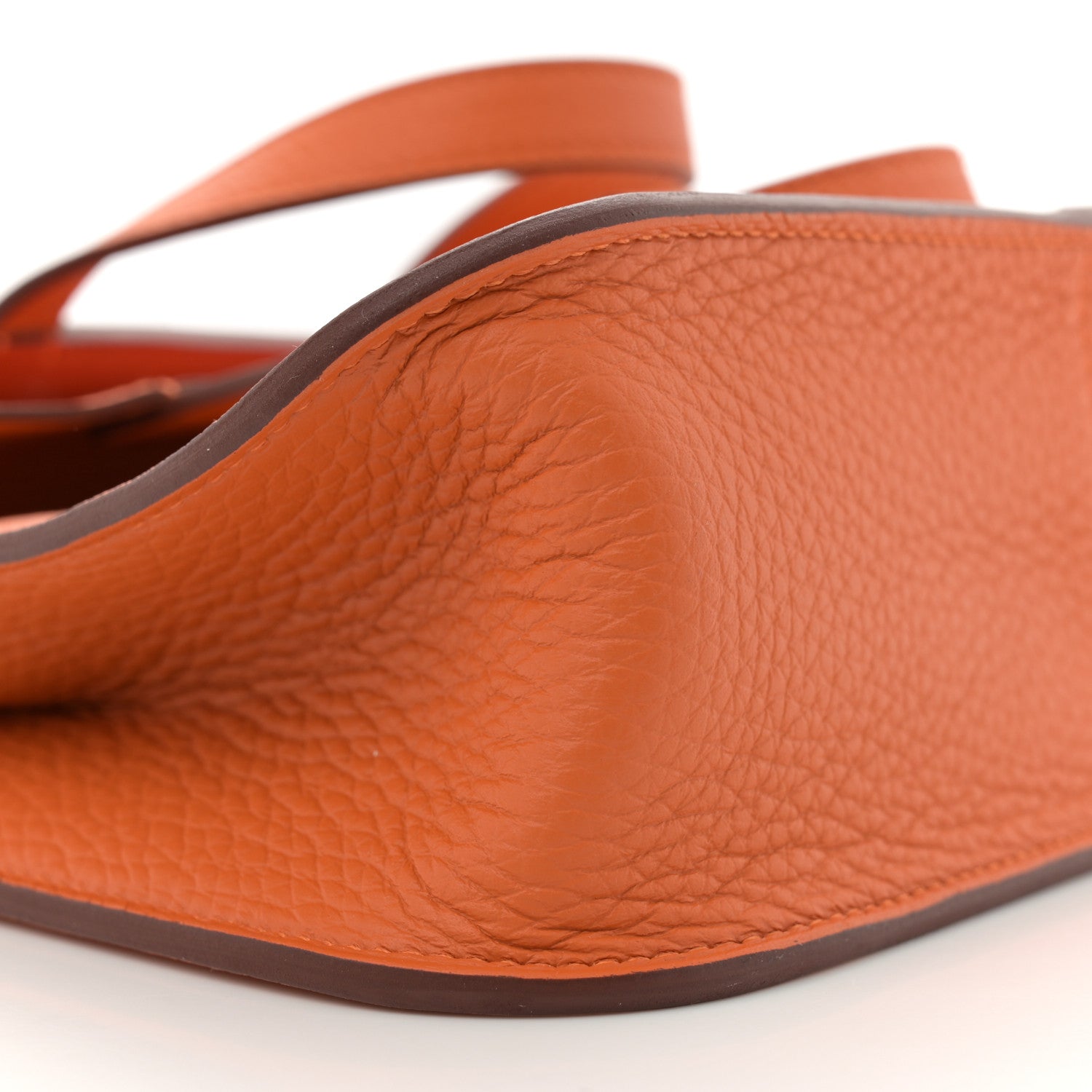 Hermes Taurillon Clemence Halzan 25 Orange 8 of 10