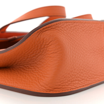 Hermes Taurillon Clemence Halzan 25 Orange 8 of 10
