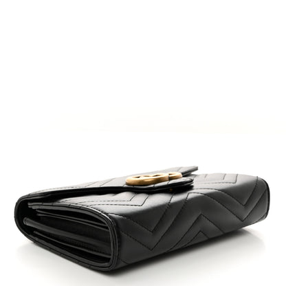Gucci Calfskin Matelasse GG Marmont Chain Wallet Black 4 of 10