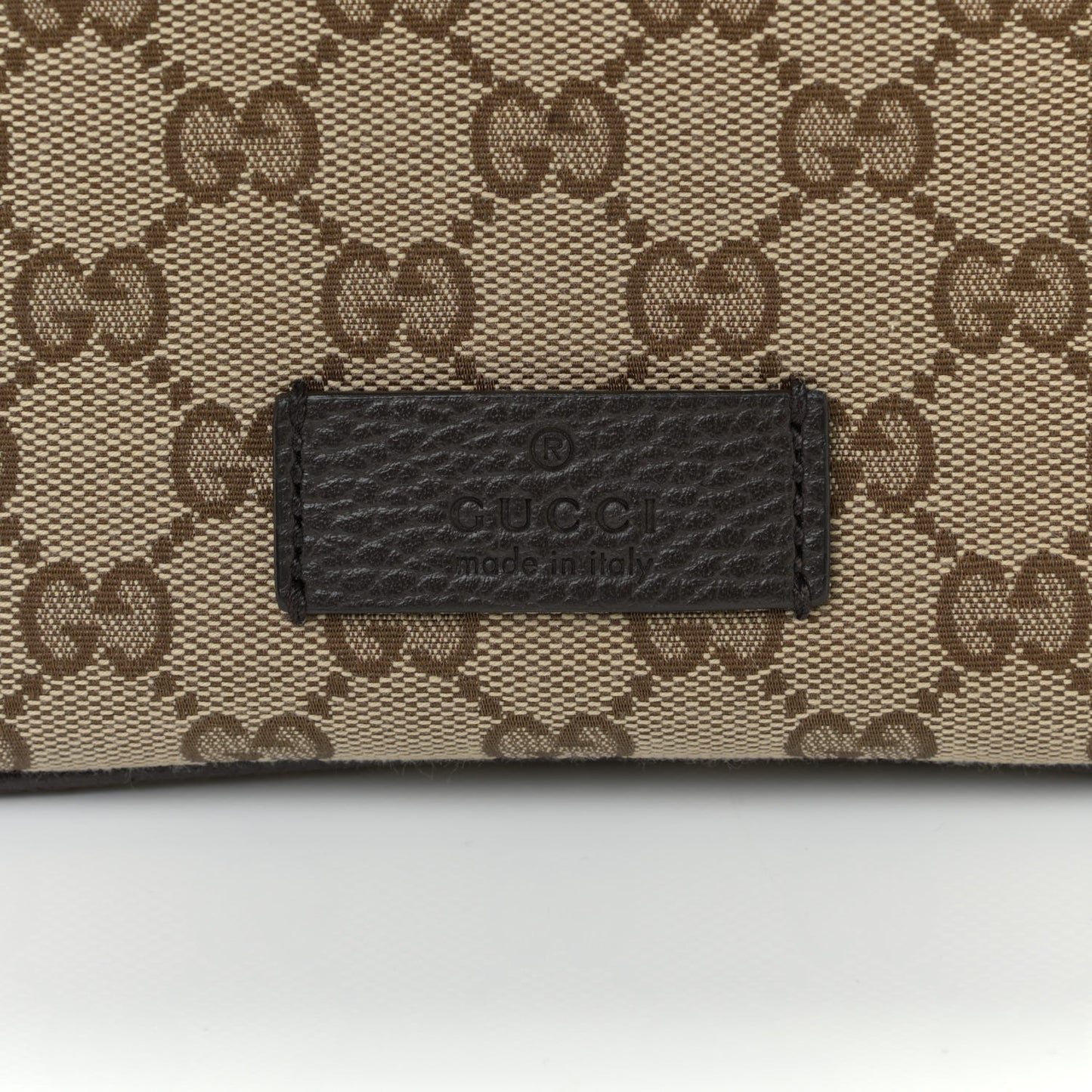 Monogram Dollar Calfskin Waist Pouch Beige Ebony Testa di Moro Marrone Scuro