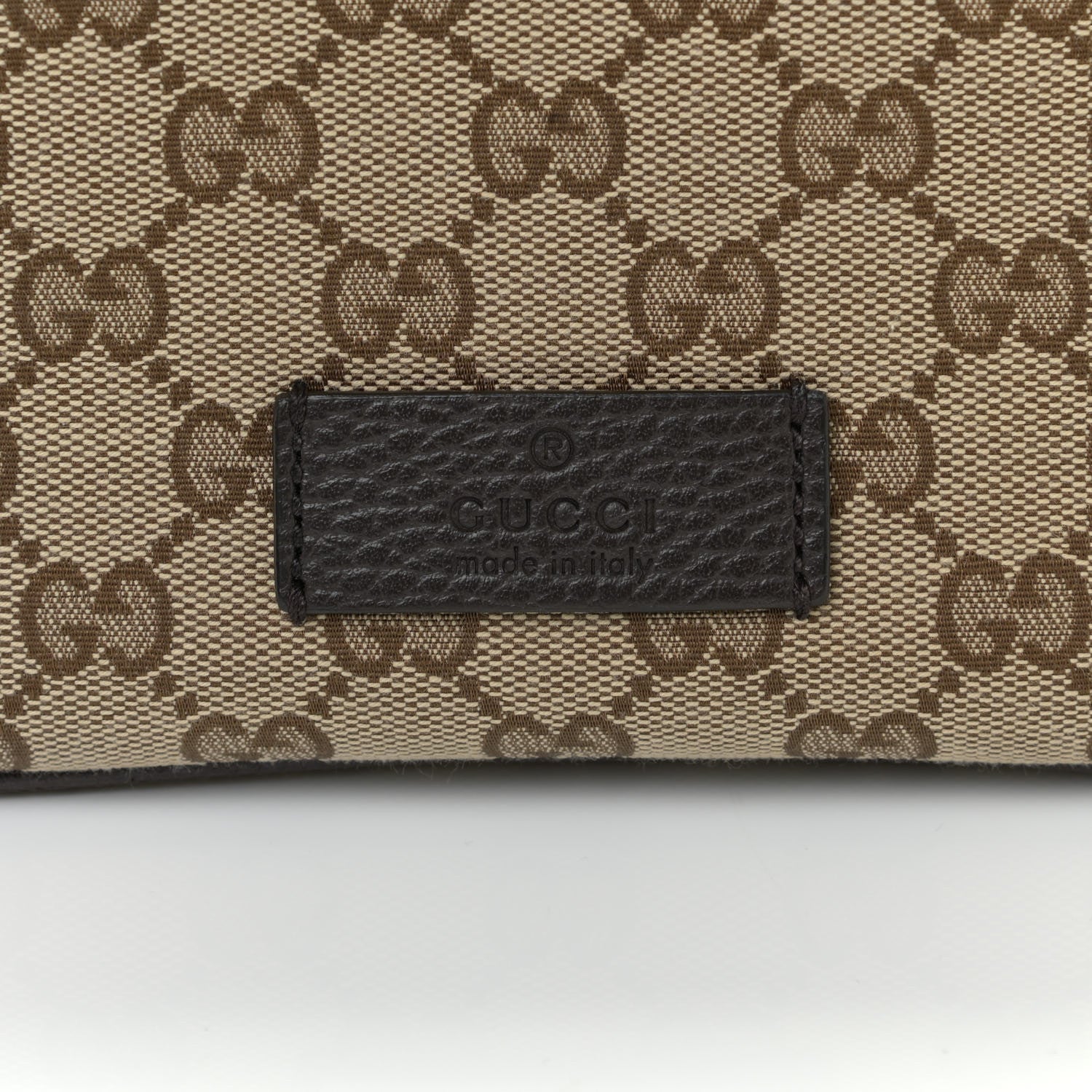 Gucci Monogram Dollar Calfskin Waist Pouch Beige Ebony Testa di Moro Marrone Scuro 8 of 8