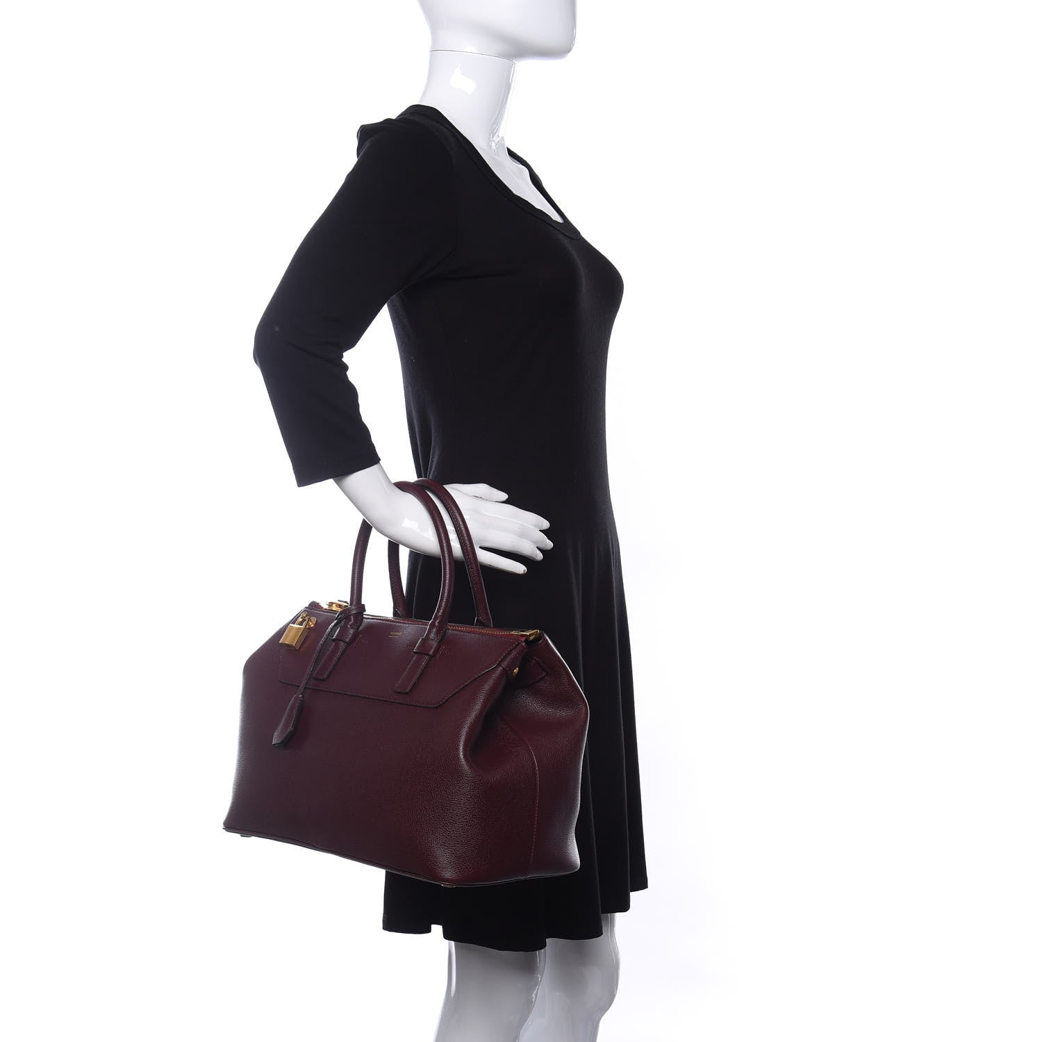 Tom Ford Grained Calfskin Satchel Burgundy 2 of 8