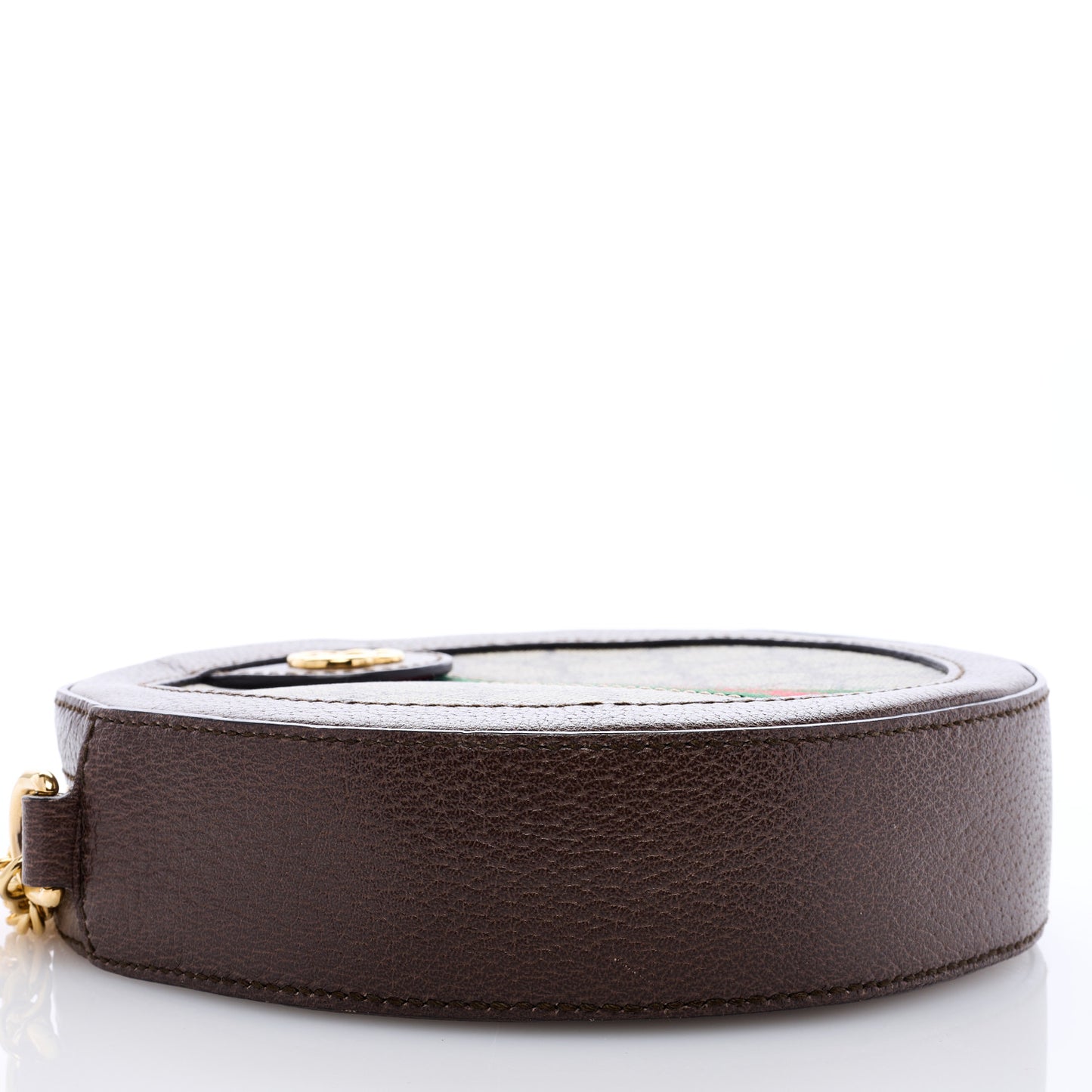 GG Supreme Monogram Web Mini Ophidia Round Shoulder Bag Brown