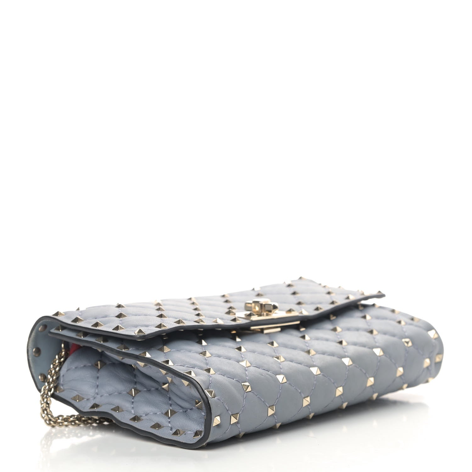 Valentino Garavani Nappa Rockstud Spike Wallet on Chain Nube 4 of 11