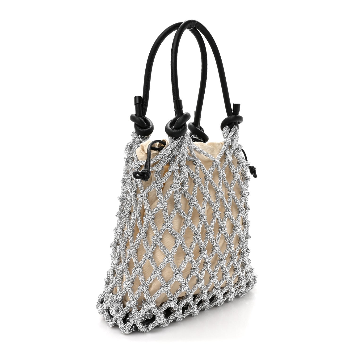 3.1 Phillip Lim Metallic Faux Leather Macrame Mini Sac Bag Silver 3 of 11
