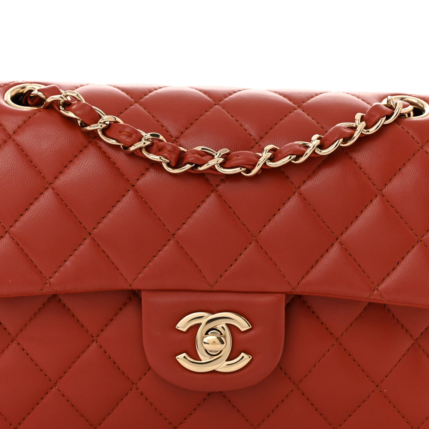 Chanel Lambskin Quilted Small Double Flap Red 8 of 14