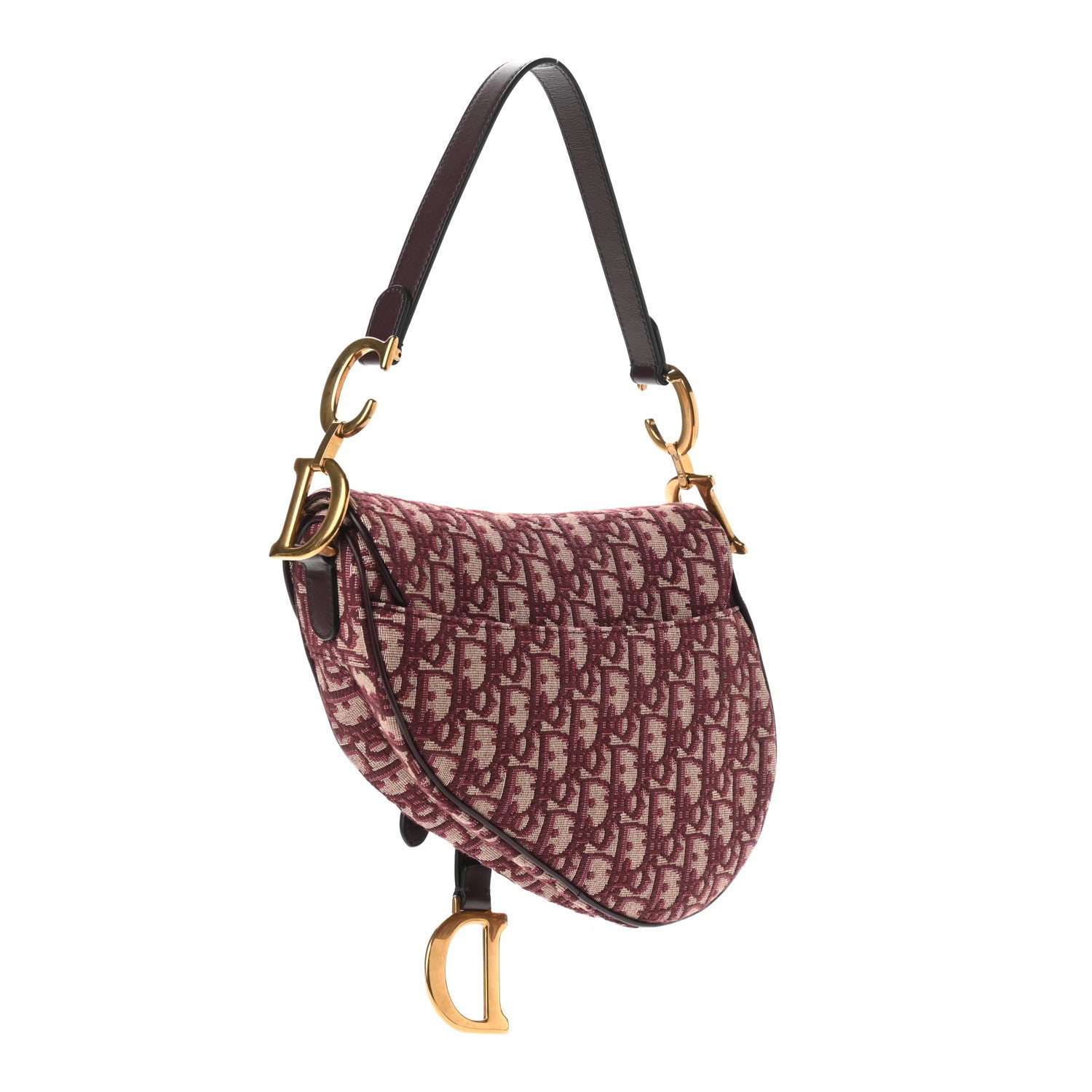 Christian Dior Oblique Saddle Bag Burgundy 3 of 9