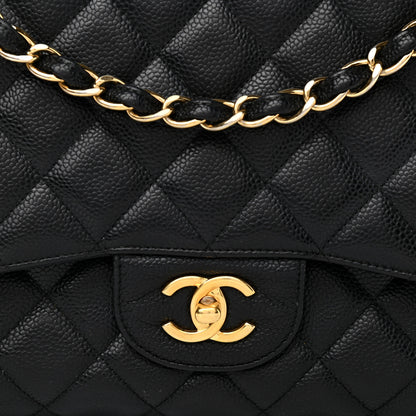 Chanel Caviar Quilted Jumbo Double Flap Black 9 of 12