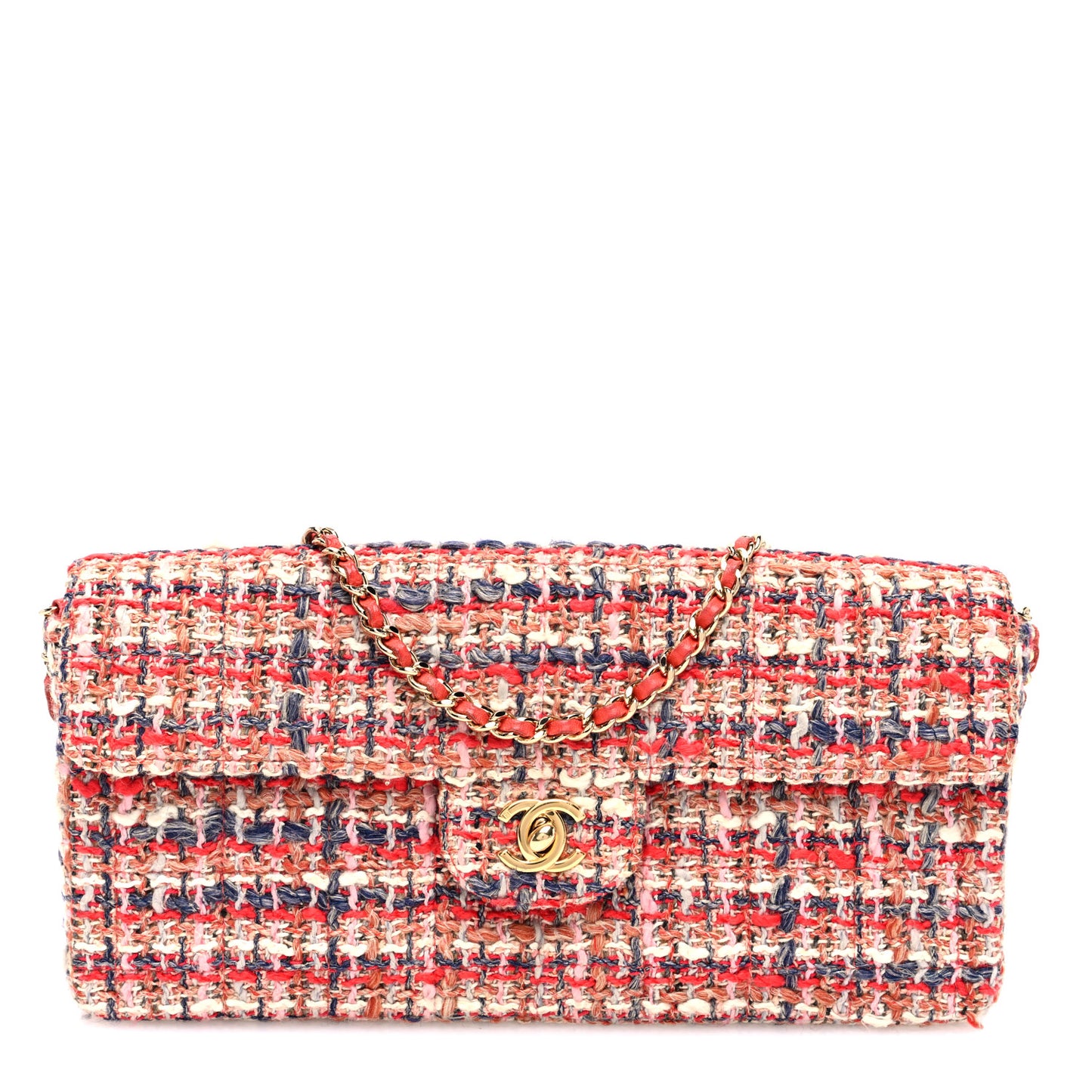 Tweed East West Flap Red Blue