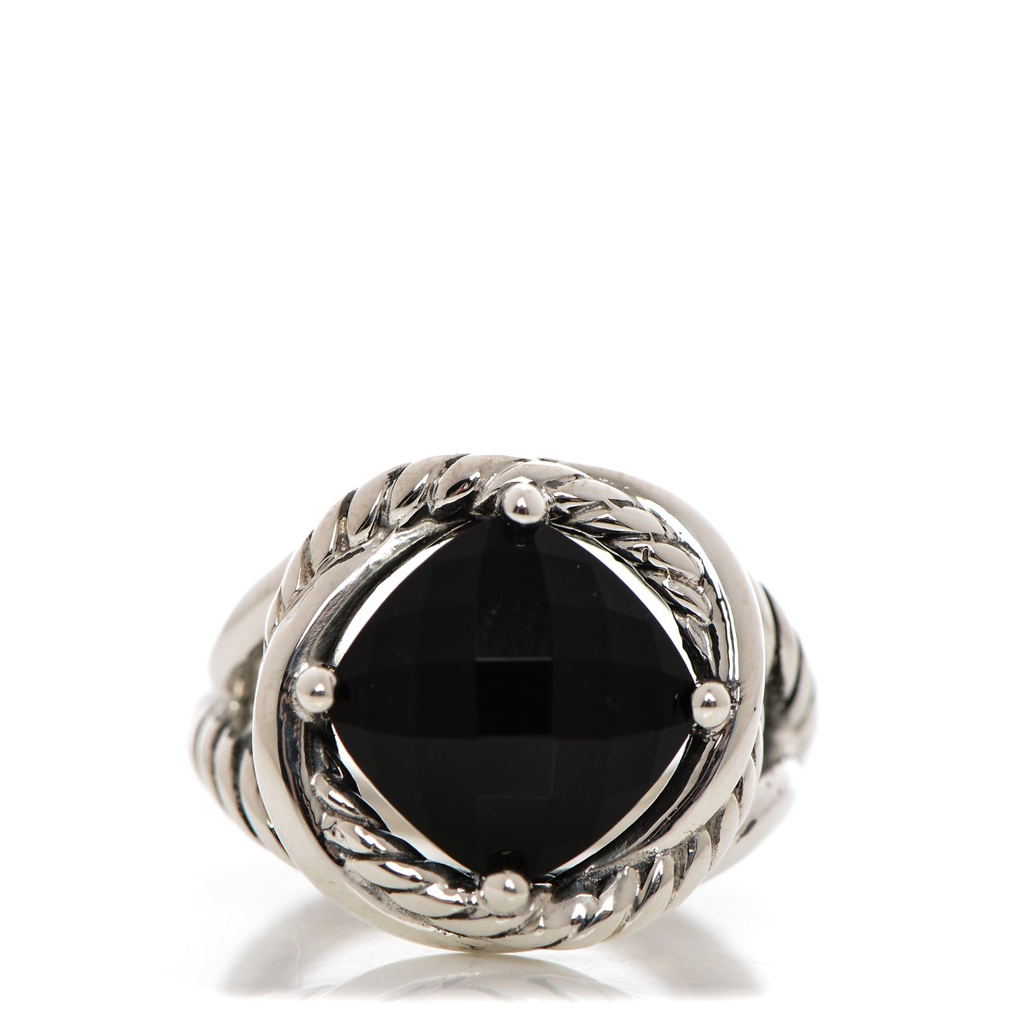 Sterling Silver Black Onyx 11mm Infinity Ring 54 6.75