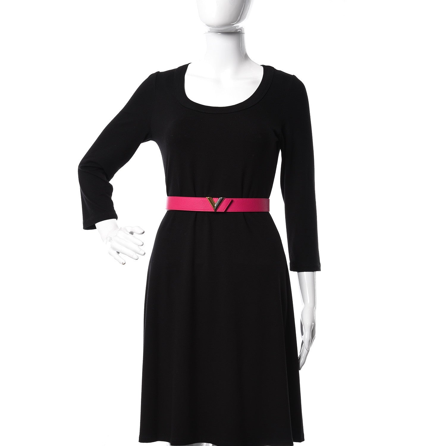Louis Vuitton Taurillon Calfskin Essential V 30mm Belt 85 34 Fuchsia 2 of 6