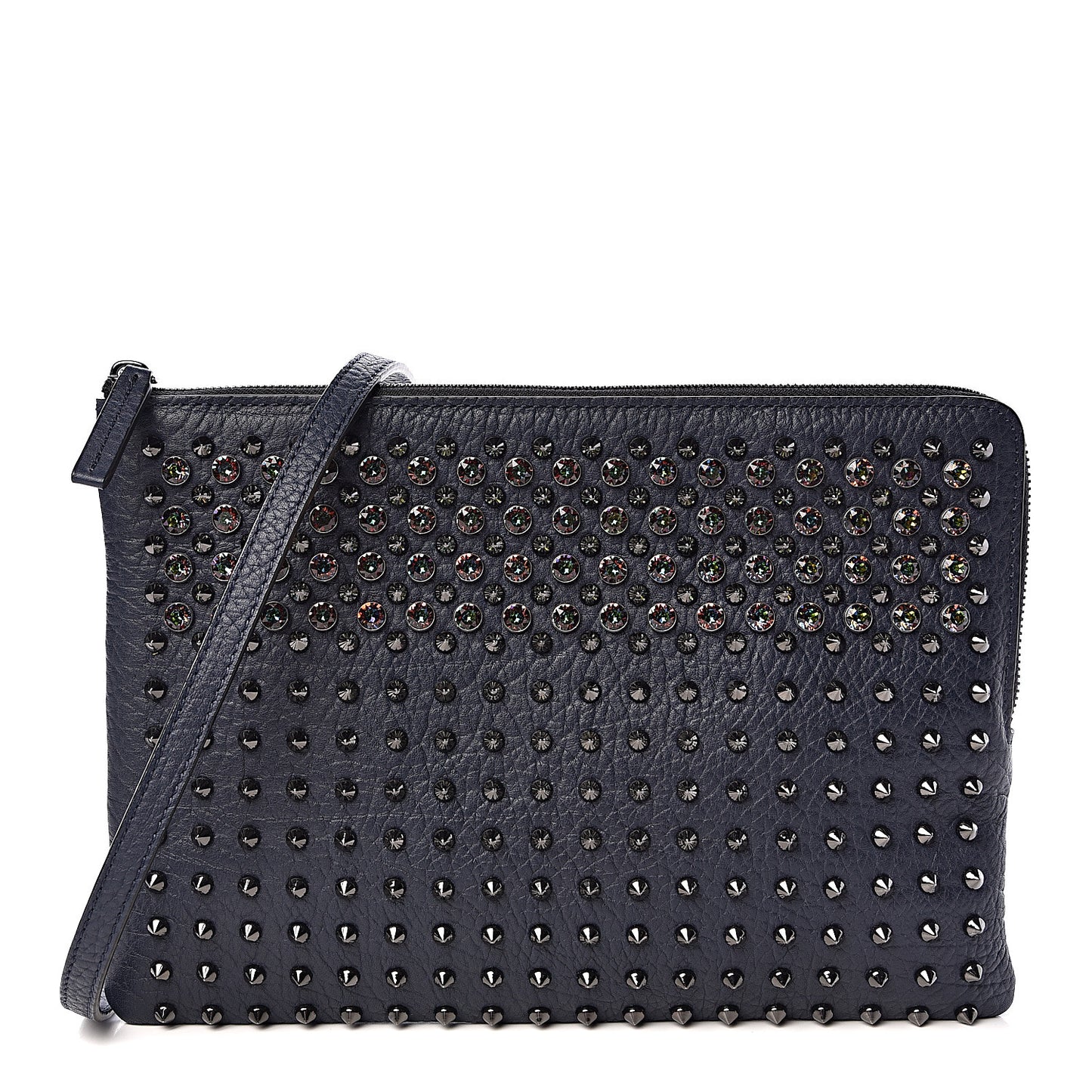Calfskin Studded Medium Crossbody Blue