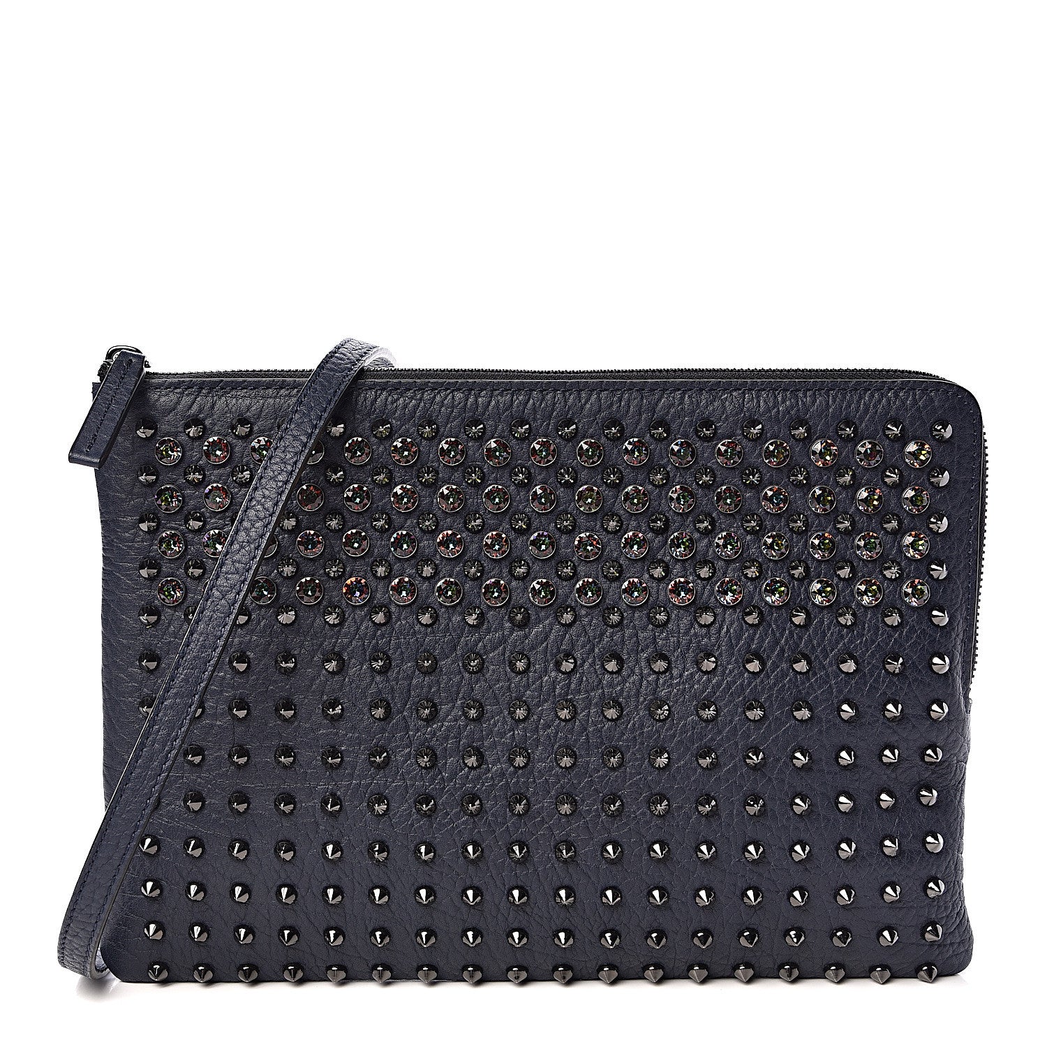 MCM Calfskin Studded Medium Crossbody Blue 1 of 11