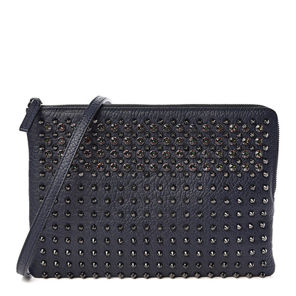 MCM Calfskin Studded Medium Crossbody Blue 1 of 11