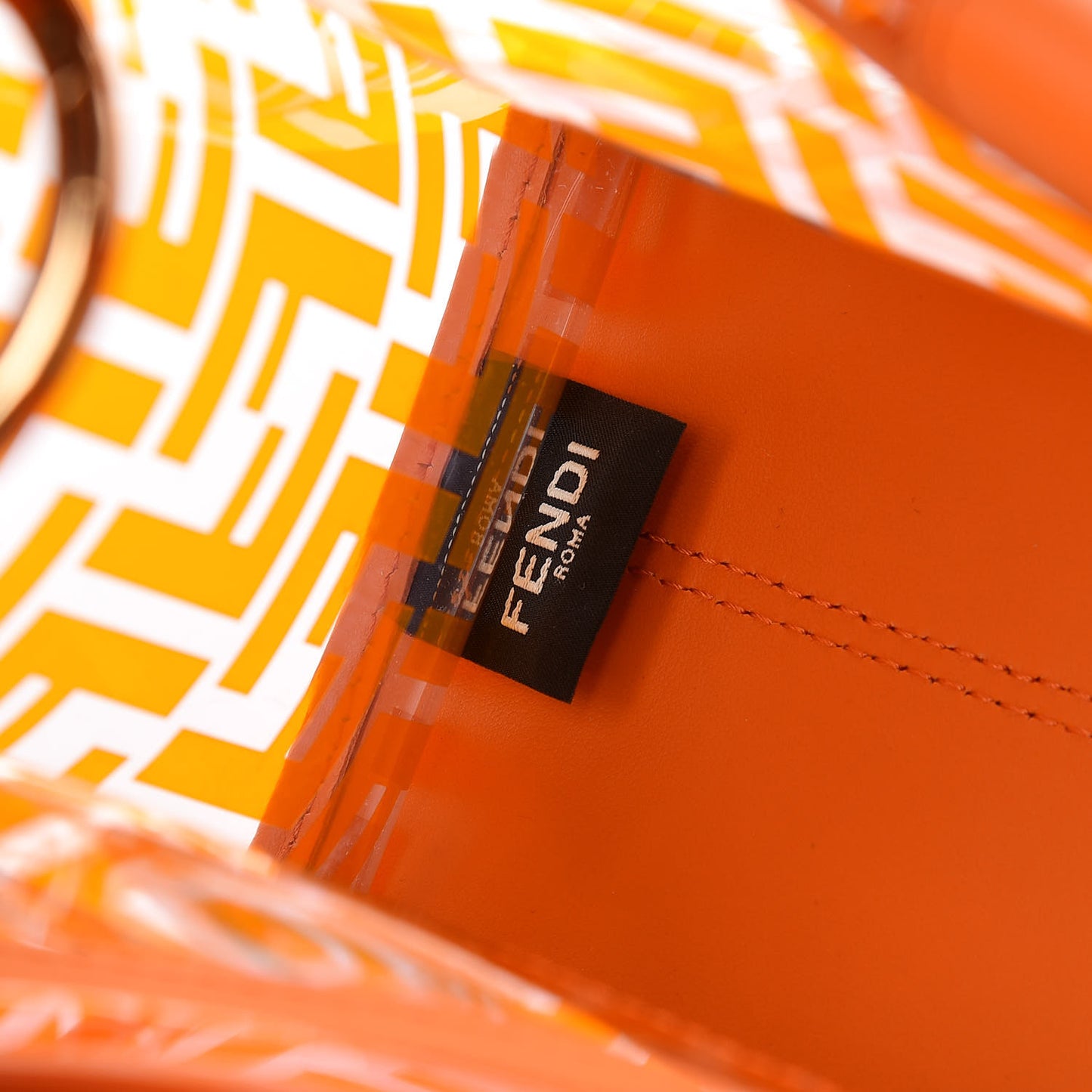TPU FF Vitello Century Plexiglass Small Runaway Shopper Tote Aranciata