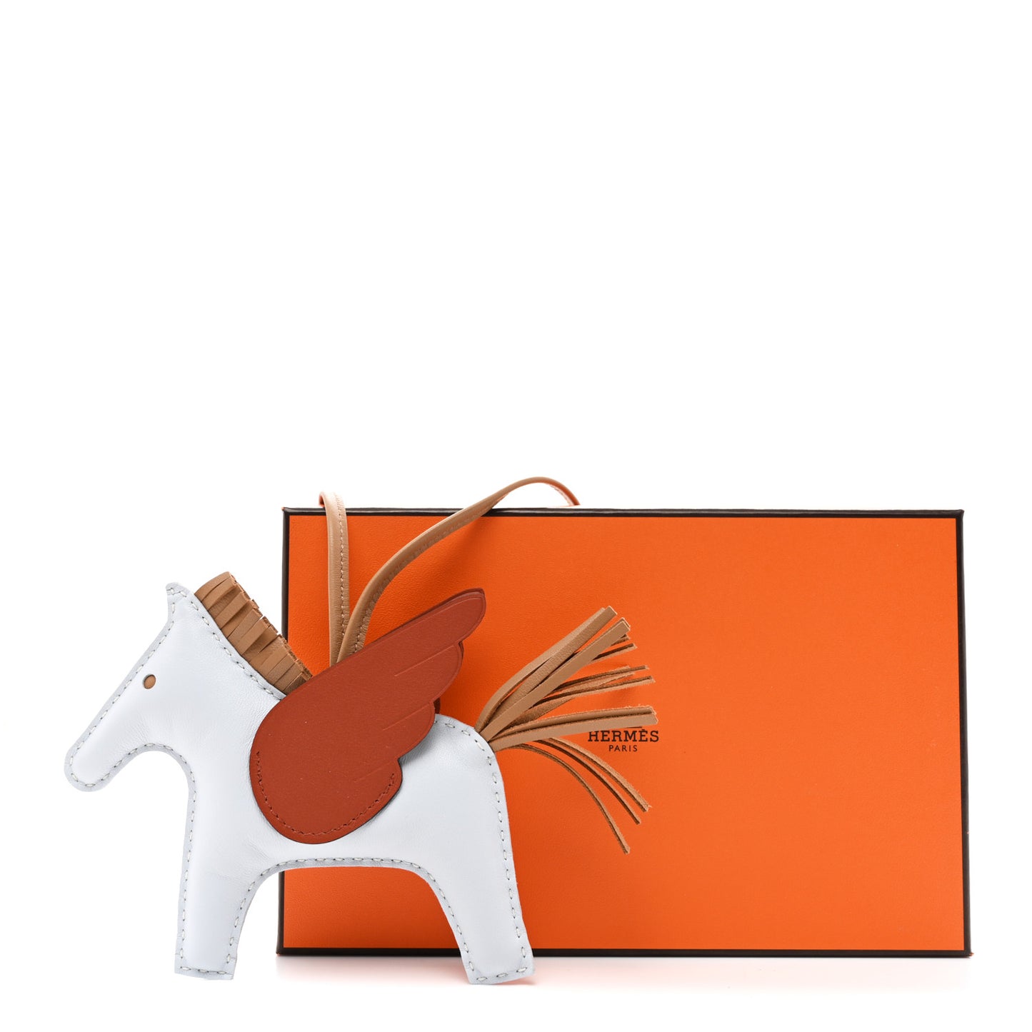 Milo Lambskin Grigri Rodeo Pegase Horse Bag Charm MM Bleu Brume Chai Cornaline