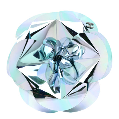Chanel Resin Camellia Pin Brooch Blue 1 of 6
